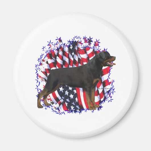 Rottweiler Patriot Magneet (Voorkant)