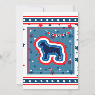 Rottweiler Patriottisch Rood Wit En Blauw 4 Juli Feestdagenkaart