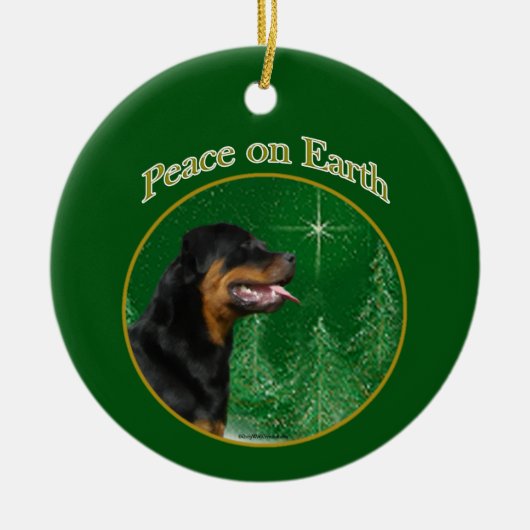 Rottweiler Peace Keramisch Ornament (Voorkant)