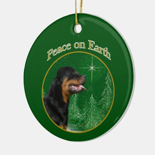Rottweiler Peace Keramisch Ornament (Links)