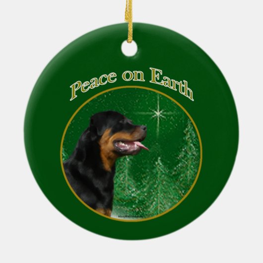 Rottweiler Peace Keramisch Ornament (Achterkant)