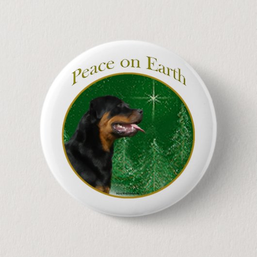 Rottweiler Peace Ronde Button 5,7 Cm (Voorkant)