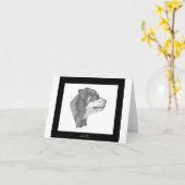 Rottweiler Pencil Art Notecard #2 DBD Kaart (Gele Bloem)