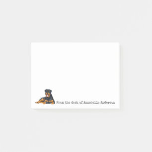 Rottweiler personaliseert notities post-it® notes