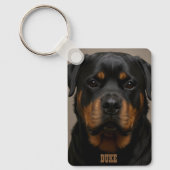 Rottweiler Personalized Photo Name Sleutelhanger (Voorkant)