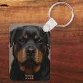 Rottweiler Personalized Photo Name Sleutelhanger (Achterkant)