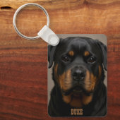 Rottweiler Personalized Photo Name Sleutelhanger (Voorkant)
