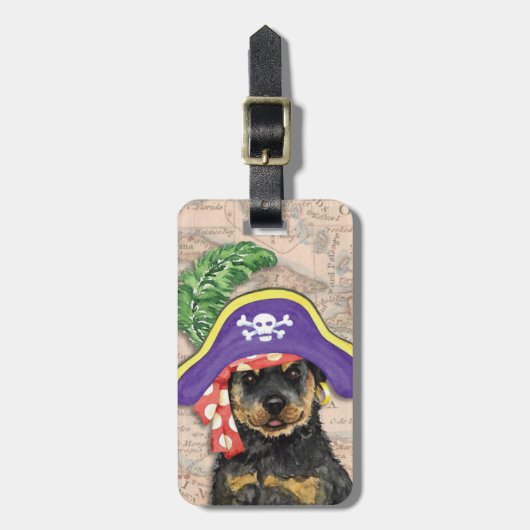 Rottweiler Pirate Bagagelabel (Voorkant verticaal)