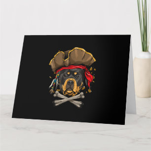 Rottweiler Pirate Dog Halloween Jolly Roger Gift . Kaart