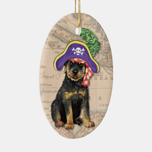 Rottweiler Pirate Keramisch Ornament (Rechts)