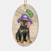 Rottweiler Pirate Keramisch Ornament (Links)