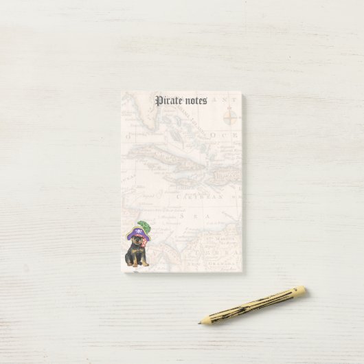 Rottweiler Pirate Post-it® Notes (Op bureau)