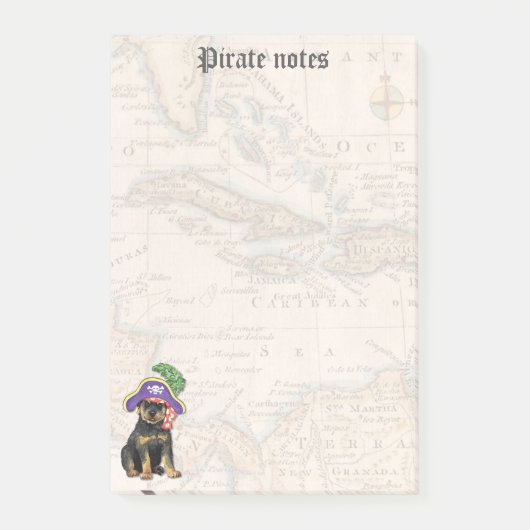 Rottweiler Pirate Post-it® Notes (Voorkant)