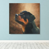 Rottweiler-plaque Canvas Afdruk (Insitu (Houten vloer))