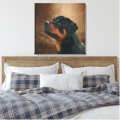 Rottweiler-plaque Canvas Afdruk (Insitu (Slaapkamer))