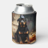 Rottweiler pompoenen Halloween eng Blikjeskoeler (Blikje Voorkant)