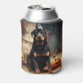 Rottweiler pompoenen Halloween eng Blikjeskoeler (Blikje Achterkant)