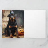 Rottweiler pompoenen Halloween eng Kaart (Binnen)