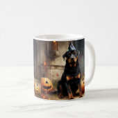 Rottweiler pompoenen Halloween eng Koffiemok (Voorkant rechts)
