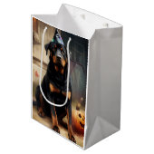 Rottweiler pompoenen Halloween eng Medium Cadeauzakje (Voorkant Gekanteld)