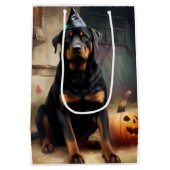 Rottweiler pompoenen Halloween eng Medium Cadeauzakje (Achterkant)