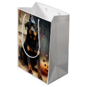 Rottweiler pompoenen Halloween eng Medium Cadeauzakje (Achterkant Gekanteld)
