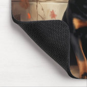 Rottweiler pompoenen Halloween eng Muismat (Hoek)