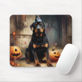 Rottweiler pompoenen Halloween eng Muismat (Met muis)