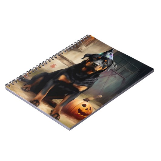 Rottweiler pompoenen Halloween eng Notitieboek (Linkerzijde)