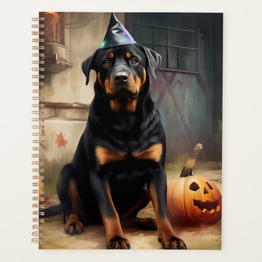 Rottweiler pompoenen Halloween eng Planner (Voorkant)