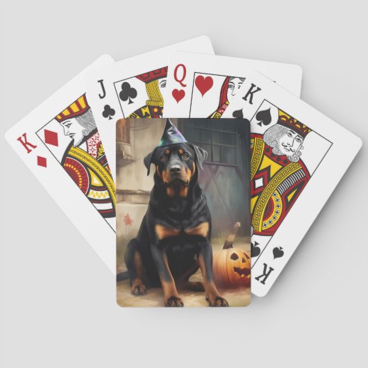 Rottweiler pompoenen Halloween eng Pokerkaarten (Achterkant)