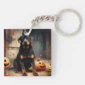 Rottweiler pompoenen Halloween eng Sleutelhanger (Achterkant)