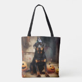 Rottweiler pompoenen Halloween eng Tote Bag (Achterkant)