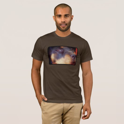Rottweiler Portret 1 groef sjabloon T-Shirt (Voorkant volledig)
