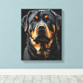 Rottweiler portret canvas afdruk (Insitu (Houten vloer))