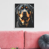 Rottweiler portret canvas afdruk (Insitu (Woonkamer))