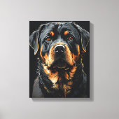 Rottweiler portret canvas afdruk (Voorkant)