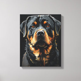 Rottweiler portret canvas afdruk