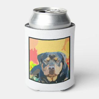 Rottweiler Portret Digitaal Schilderen Blikjeskoeler