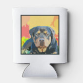 Rottweiler Portret Digitaal Schilderen Blikjeskoeler (Achterkant)