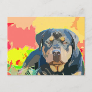 Rottweiler-portret schilderen briefkaart