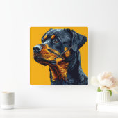 Rottweiler Portret Vierkante Klok (Huis)