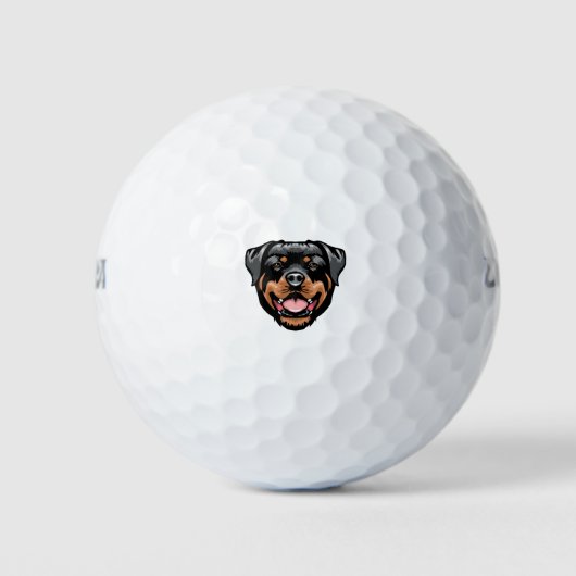 Rottweiler-portrettekening Golfballen (Voorkant)