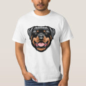 Rottweiler-portrettekening T-shirt (Voorkant)