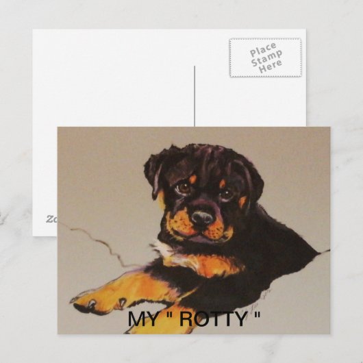 ROTTWEILER POSTCAR BRIEFKAART (Voorkant / Achterkant)