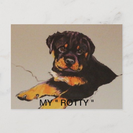 ROTTWEILER POSTCAR BRIEFKAART (Voorkant)