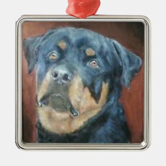 Rottweiler - Premium kerstversiering Metalen Ornament (Voorkant)