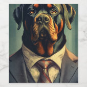 Rottweiler President wijnetiket Wijn Etiket (Enkel label)