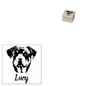 Rottweiler Print Aangepaste Naam Handtekening Hout Rubberstempel (Gestempeld)