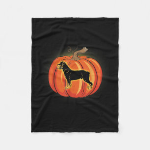 Rottweiler Pumpkin Halloween Costume Hondenliefheb Fleece Deken